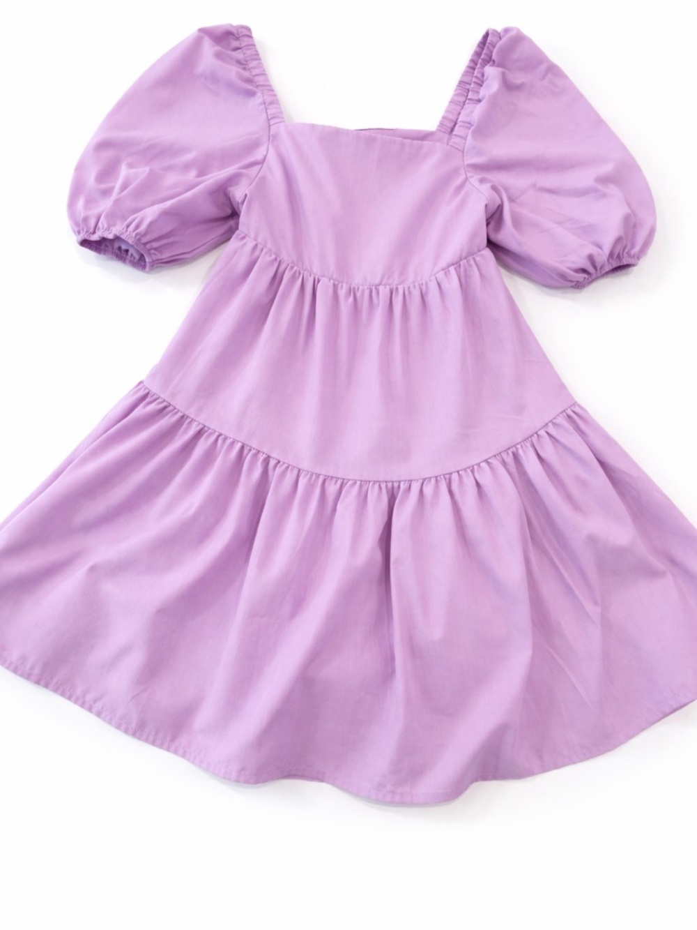 Lilac Puff-Sleeve mini Dress Medium